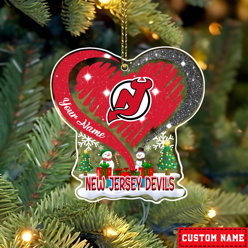 FINAL SALE - NEW CUSTOMIZED NHL06 NJD NEW JERSEY DEVILS CHRISTMAS ACRYLIC ORNAMENT
