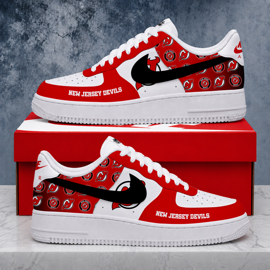 FINAL SALE - NEW CUSTOMIZED NHL06 NJD NEW JERSEY DEVILS AF1 SHOES