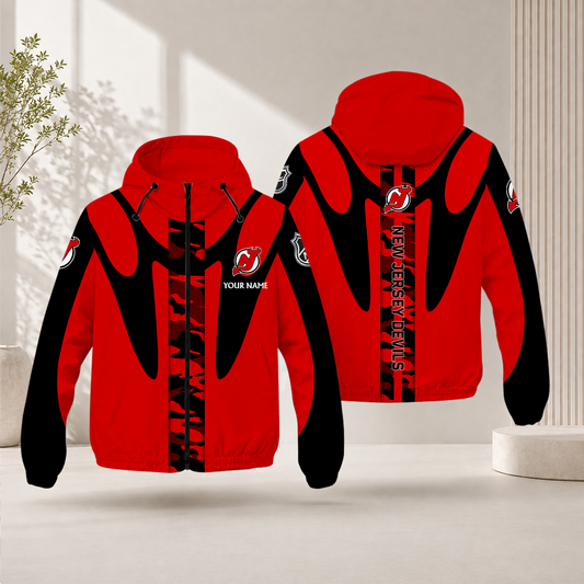 LIMITED EDITION - NEW CUSTOMIZED NHL06 NJD NEW JERSEY DEVILS WINDBREAKER JACKET