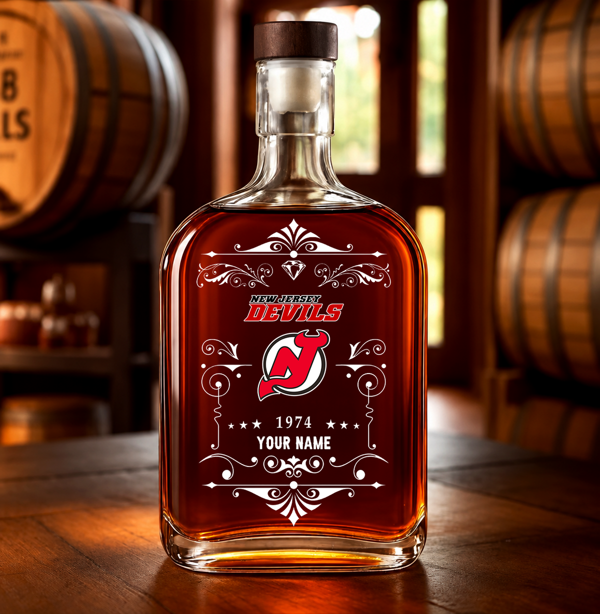 VIRAL EDITION - NEW CUSTOMIZED NHL06 NJD NEW JERSEY DEVILS LUXURY WHISKEY BOTTLE 450ML