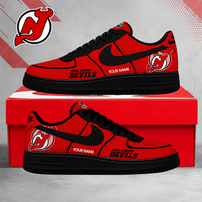 FLASH SALE - NEW CUSTOMIZED NHL06 NJD NEW JERSEY DEVILS AF1 SHOES