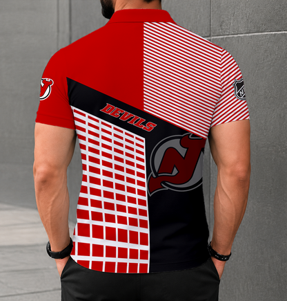 VIRAL EDITION - NEW CUSTOMIZED NHL06 NJD NEW JERSEY DEVILS POLO SHIRT