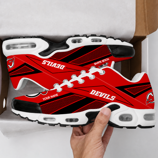 FLASH SALE - NEW CUSTOMIZED NHL06 NJD NEW JERSEY DEVILS AIR MAX PLUS SNEAKERS