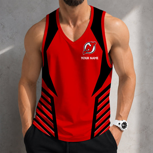 LIMITED EDITION - NEW CUSTOMIZED NHL06 NJD NEW JERSEY DEVILS MEN'S TANK TOP