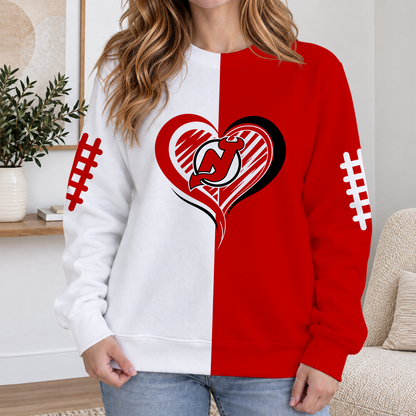 FINAL SALE - NEW CUSTOMIZED NHL06 NJD NEW JERSEY DEVILS RIBBED HOODIE & SWEATSHIRT