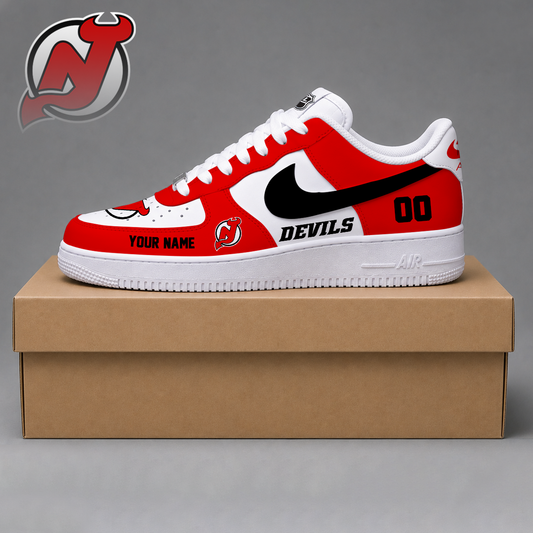 VIRAL EDITION - NEW CUSTOMIZED NHL06 NJD NEW JERSEY DEVILS AF1 SHOES