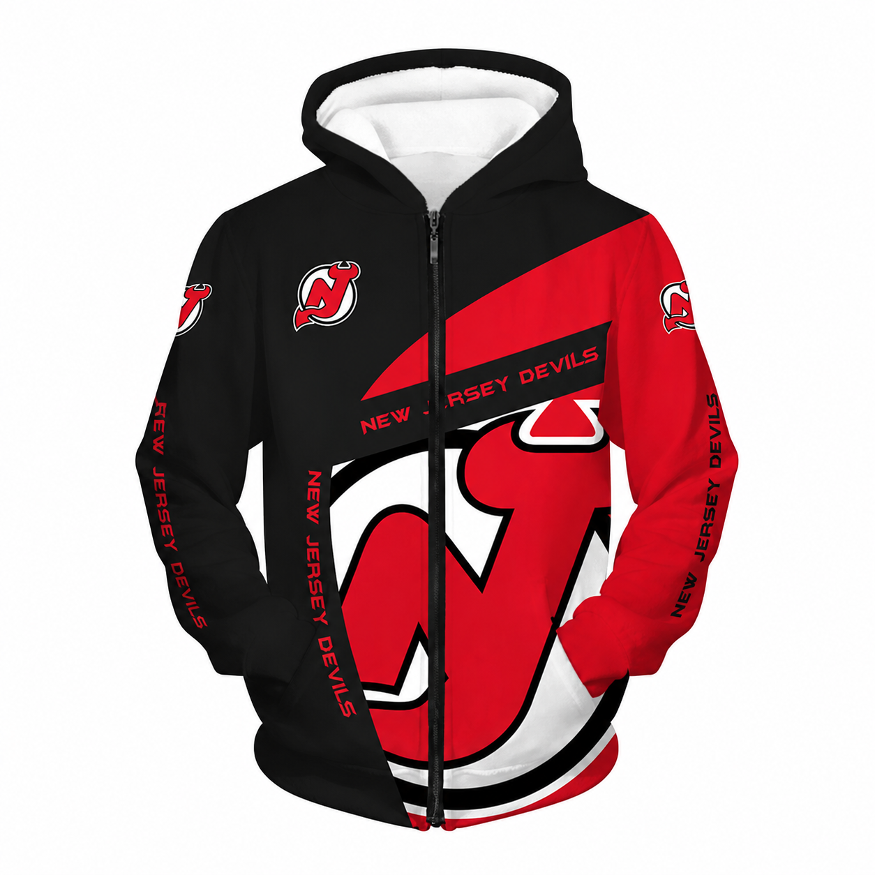 FINAL SALE - NEW CUSTOMIZED NHL06 NJD NEW JERSEY DEVILS T-SHIRT, POLO SHIRT, ZIP POLO SHIRT, SWEATSHIRT, HOODIE & ZIP HOODIE