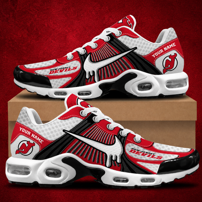 HOT DEAL - NEW CUSTOMIZED NHL06 NJD NEW JERSEY DEVILS AIR MAX PLUS SNEAKERS