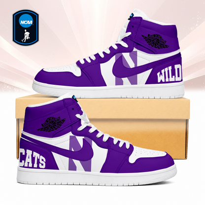 SPECIAL EDITION - NEW CUSTOMIZED NCAA CFH06 NOW NORTHWESTERN WILDCATS AIR JORDAN SNEAKERS