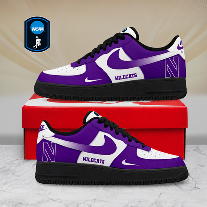 FINAL SALE - NEW CUSTOMIZED NCAA CFH06 NOW NORTHWESTERN WILDCATS AF1 SHOES
