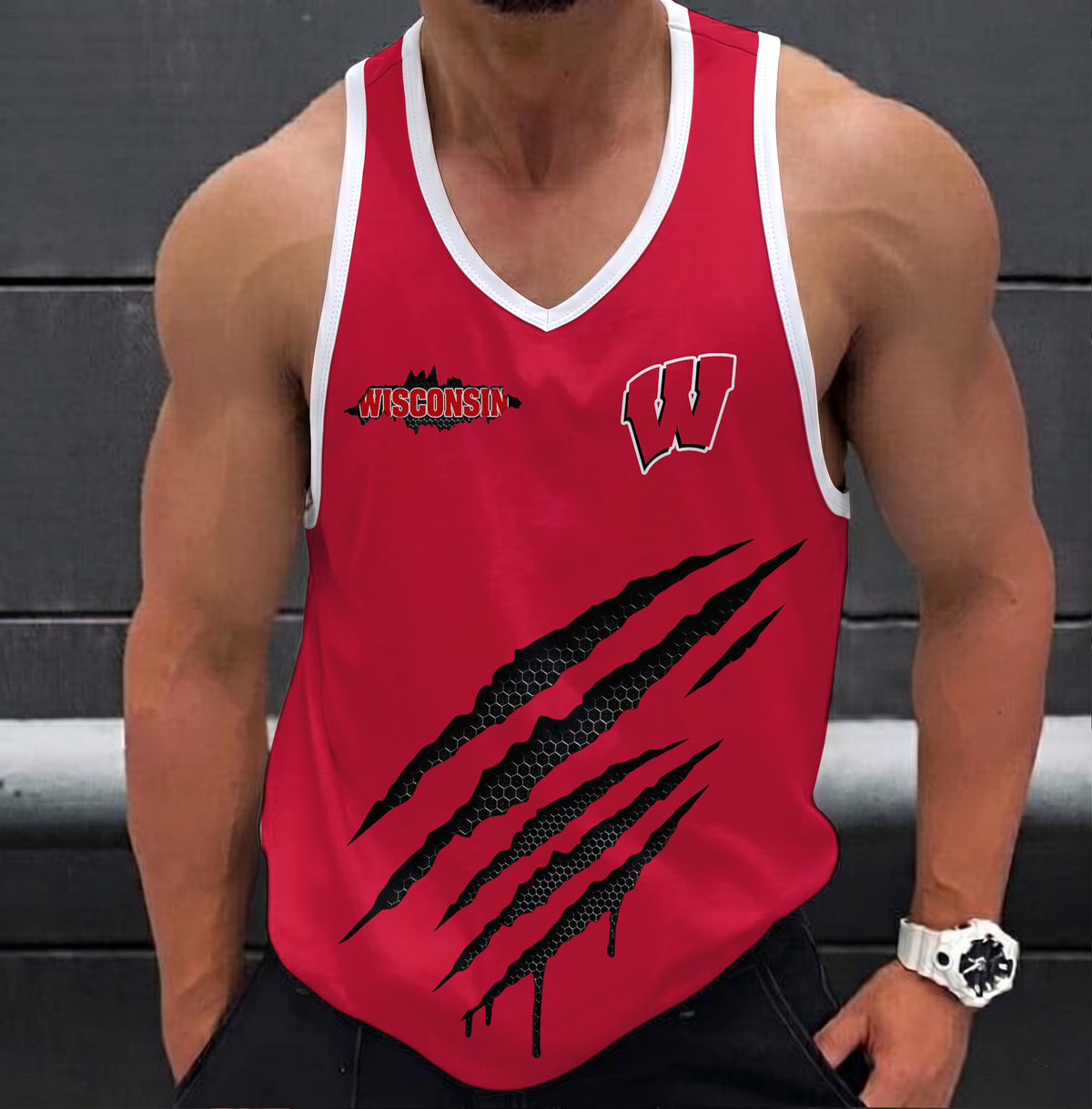 VIRAL EDITION - NEW CUSTOMIZED NCAA MFF06 WSB WISCONSIN BADGERS UNISEX TANK TOP