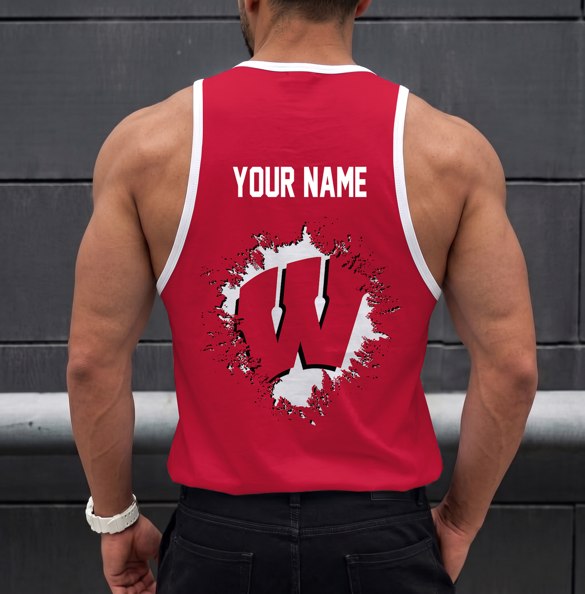VIRAL EDITION - NEW CUSTOMIZED NCAA MFF06 WSB WISCONSIN BADGERS UNISEX TANK TOP