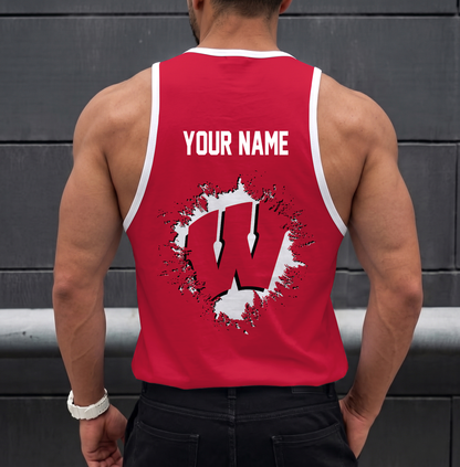 VIRAL EDITION - NEW CUSTOMIZED NCAA MFF06 WSB WISCONSIN BADGERS UNISEX TANK TOP
