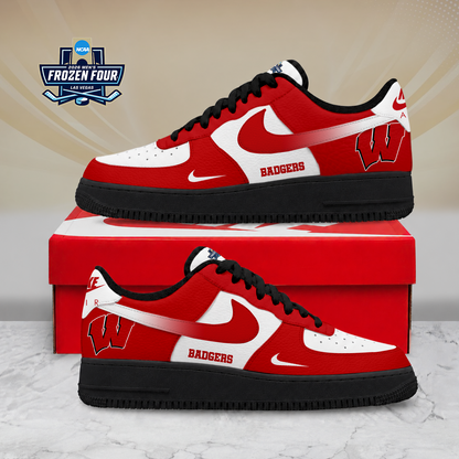FINAL SALE - NEW CUSTOMIZED NCAA MFF06 WSB WISCONSIN BADGERS AF1 SHOES