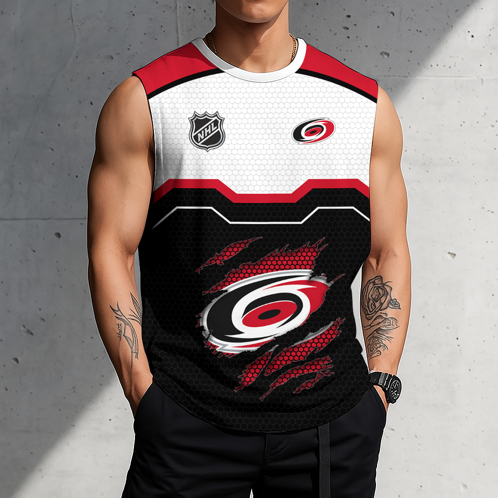 LIMITED EDITION - NEW CUSTOMIZED NHL07 CLH CAROLINA HURRICANES MEN'S GYM SHIRT