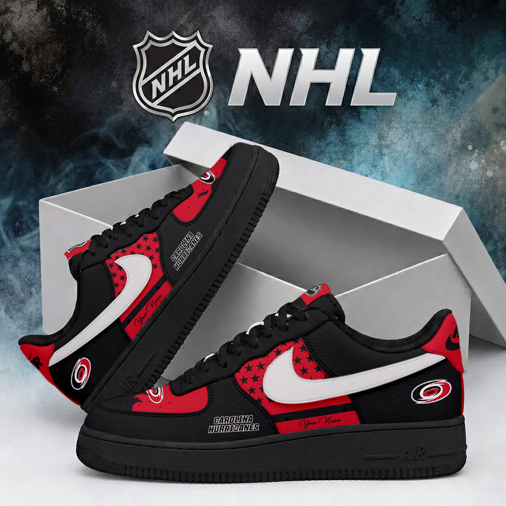LIMITED EDITION - NEW CUSTOMIZED NHL07 CLH CAROLINA HURRICANES AF1 SHOES