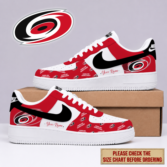 FINAL SALE - NEW CUSTOMIZED NHL07 CLH CAROLINA HURRICANES AF1 SHOES