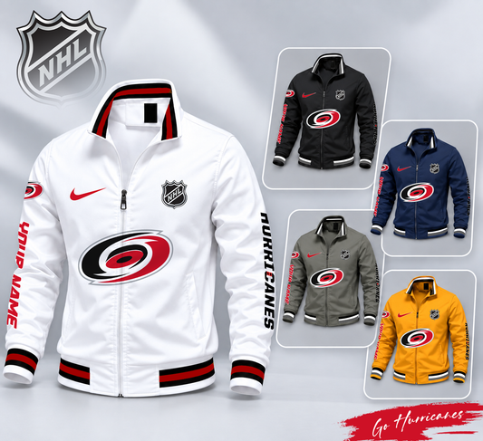 FLASH SALE - NEW CUSTOMIZED NHL07 CLH CAROLINA HURRICANES MULTICOLOR MEN'S CASUAL JACKET