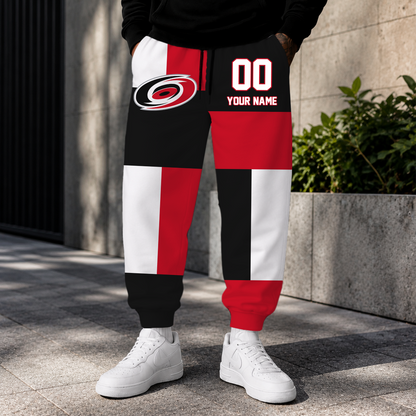 VIRAL EDITION - NEW CUSTOMIZED NHL07 CLH CAROLINA HURRICANES SWEATPANTS