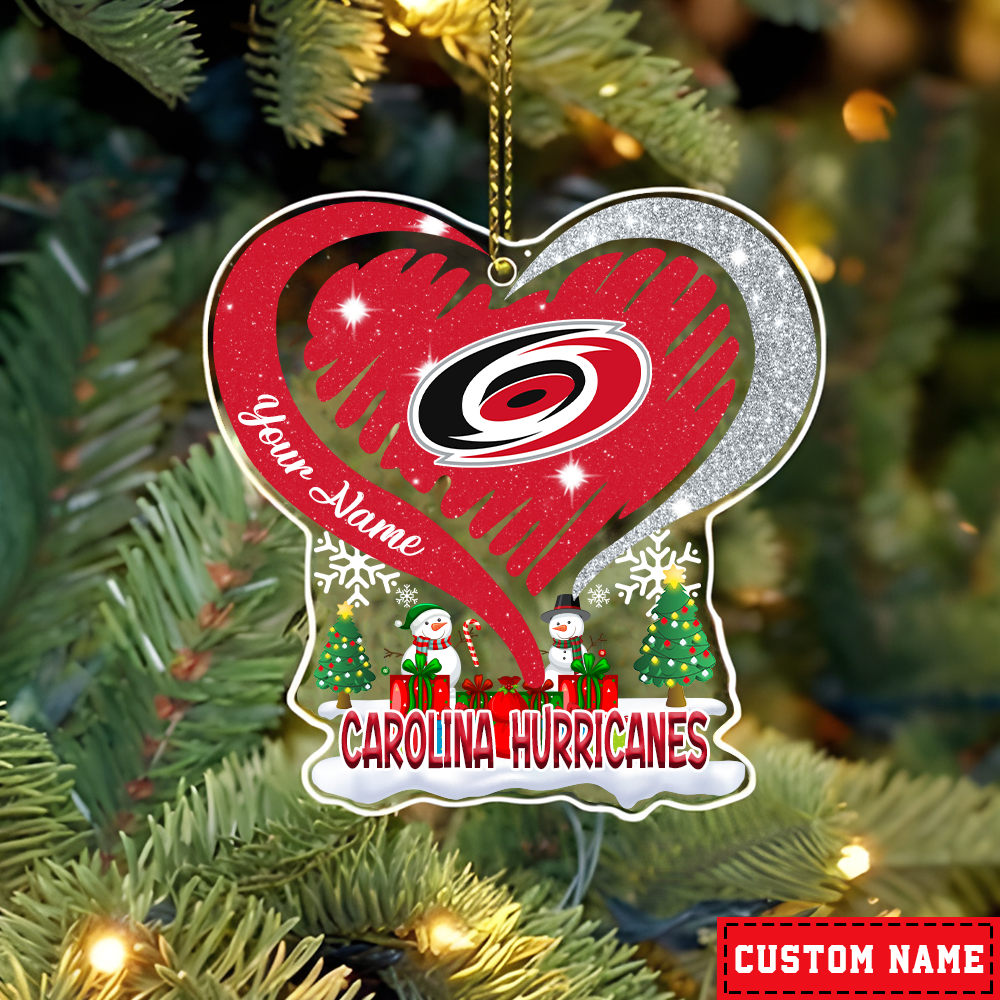 FINAL SALE - NEW CUSTOMIZED NHL07 CLH CAROLINA HURRICANES CHRISTMAS ACRYLIC ORNAMENT