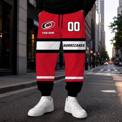HOT DEAL - NEW CUSTOMIZED NHL07 CLH CAROLINA HURRICANES SWEATPANTS