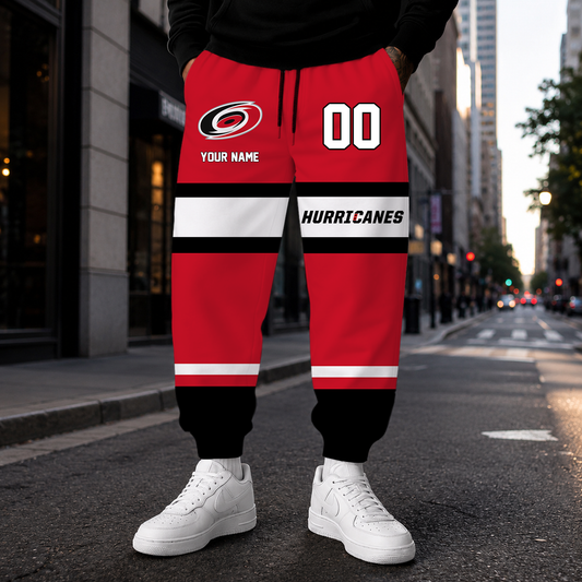 HOT DEAL - NEW CUSTOMIZED NHL07 CLH CAROLINA HURRICANES SWEATPANTS