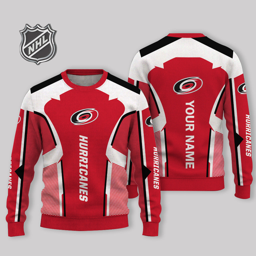 FINAL SALE - NEW CUSTOMIZED NHL07 CLH CAROLINA HURRICANES UGLY SWEATER