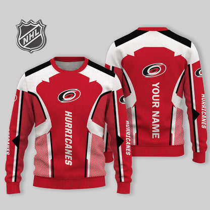 FINAL SALE - NEW CUSTOMIZED NHL07 CLH CAROLINA HURRICANES UGLY SWEATER