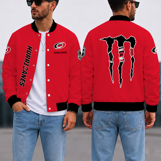 LIMITED EDITION - NEW CUSTOMIZED NHL07 CLH CAROLINA HURRICANES SATIN VARSITY JACKET & BASEBALL JACKET