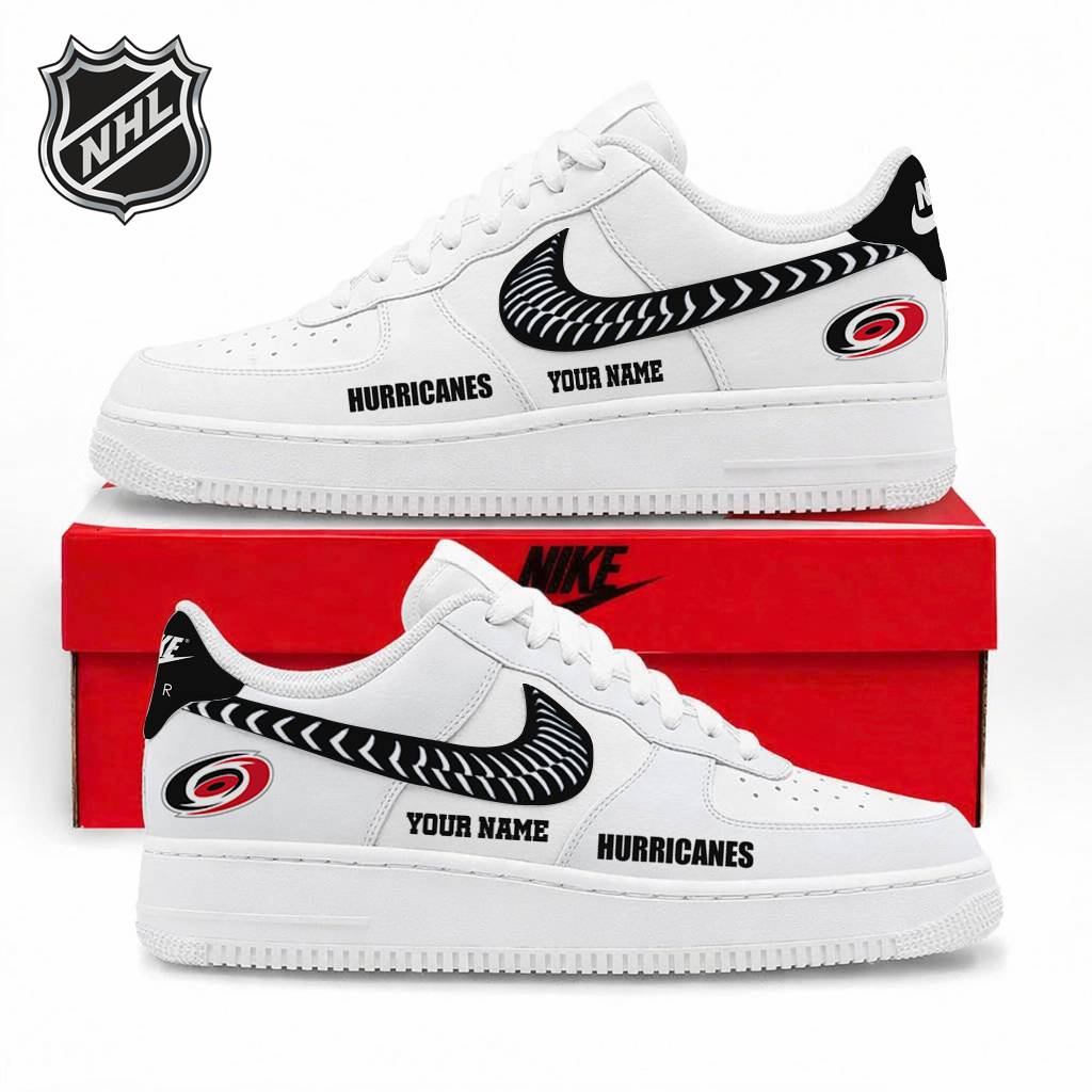 LIMITED EDITION - NEW CUSTOMIZED NHL07 CLH CAROLINA HURRICANES AF1 SNEAKERS