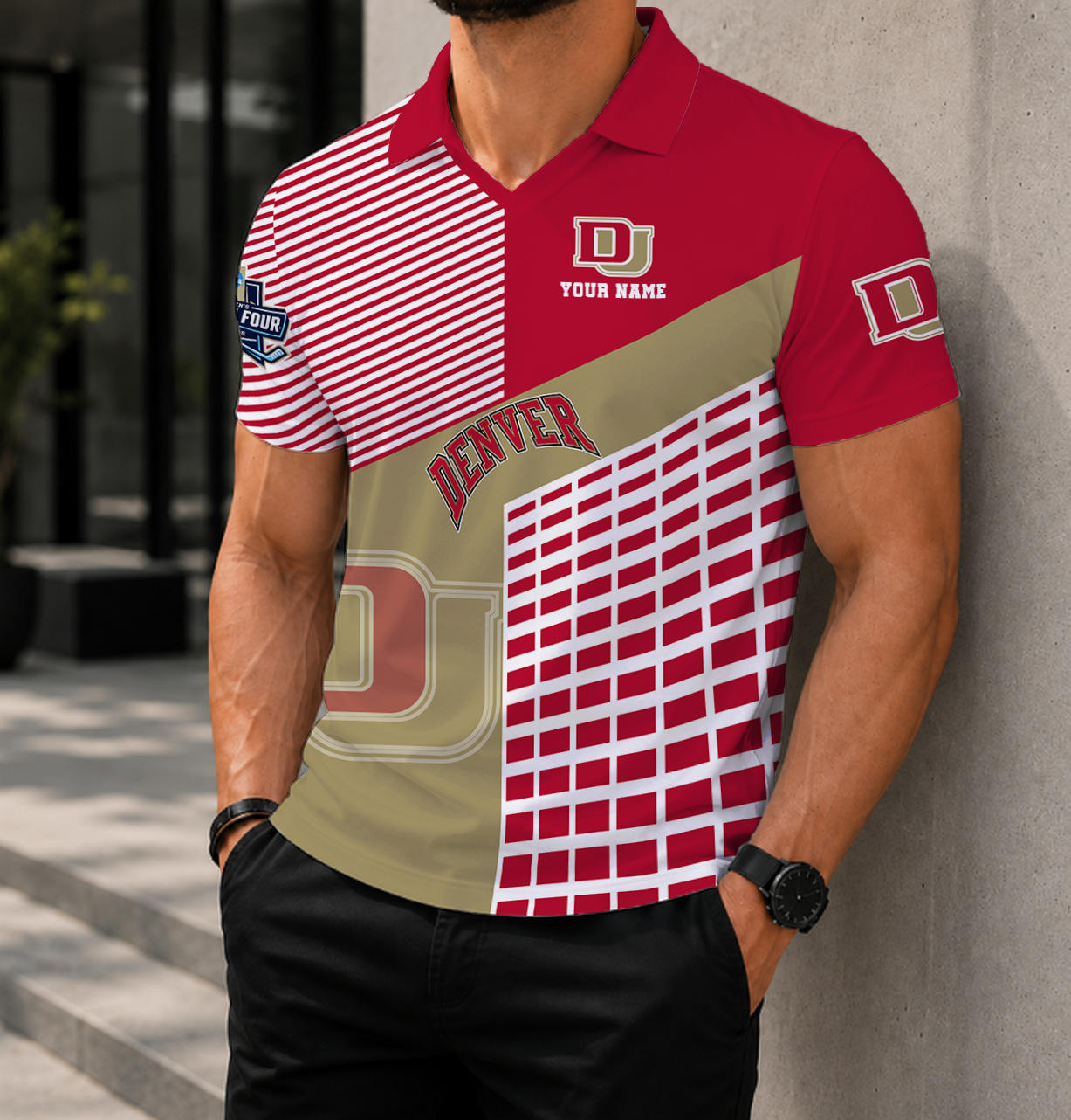 VIRAL EDITION - NEW CUSTOMIZED NCAA MFF07 DEP DENVER PIONEERS POLO SHIRT