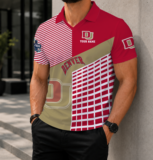VIRAL EDITION - NEW CUSTOMIZED NCAA MFF07 DEP DENVER PIONEERS POLO SHIRT