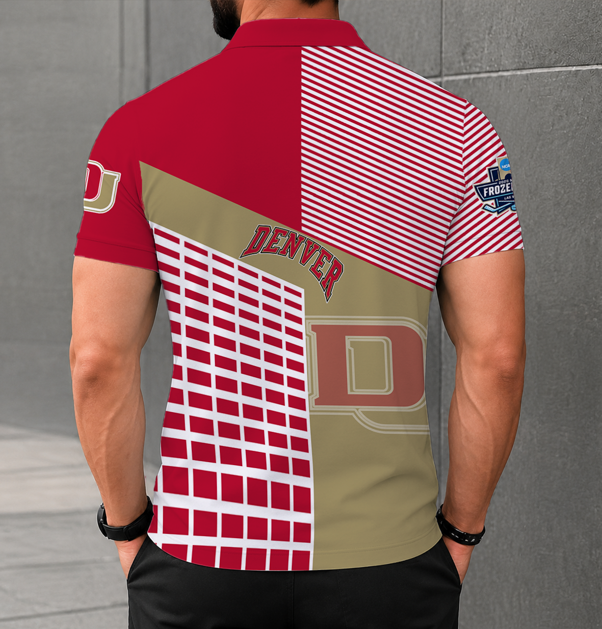 VIRAL EDITION - NEW CUSTOMIZED NCAA MFF07 DEP DENVER PIONEERS POLO SHIRT