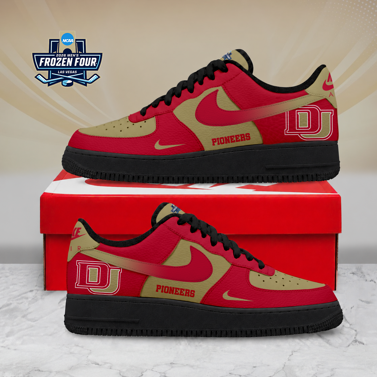 FINAL SALE - NEW CUSTOMIZED NCAA MFF07 DEP DENVER PIONEERS AF1 SHOES