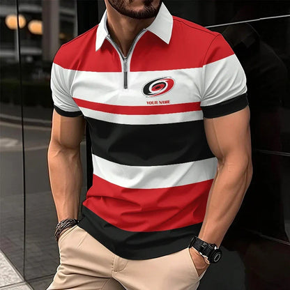 EXCLUSIVE EDITION - NEW CUSTOMIZED NHL07 CLH CAROLINA HURRICANES POLO SHIRT, ZIP POLO SHIRT & T-SHIRTS