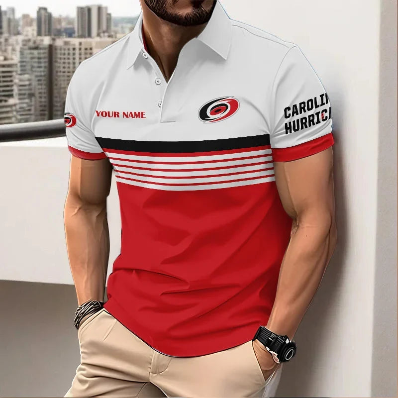 HOT DEAL - NEW CUSTOMIZED NHL07 CLH CAROLINA HURRICANES POLO SHIRT, ZIP POLO SHIRT & T-SHIRTS