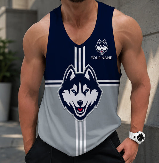FLASH SALE - NEW CUSTOMIZED NCAA CFH07 UCH UCONN HUSKIES UNISEX TANK TOP
