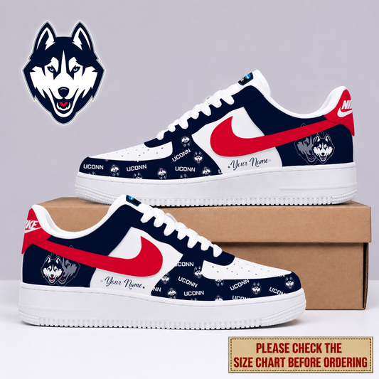 FINAL SALE - NEW CUSTOMIZED NCAA CFH07 UCH UCONN HUSKIES AF1 SHOES