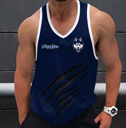 ELITE EDITION - NEW CUSTOMIZED NCAA CFH07 UCH UCONN HUSKIES UNISEX TANK TOP