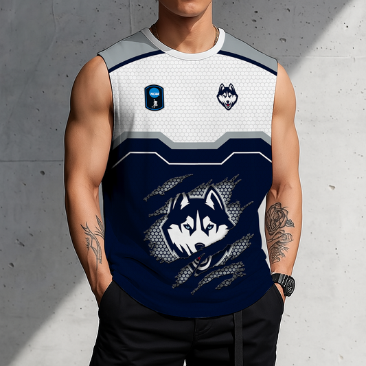 FLASH SALE - NEW CUSTOMIZED NCAA CFH07 UCH UCONN HUSKIES MEN'S GYM SHIRT