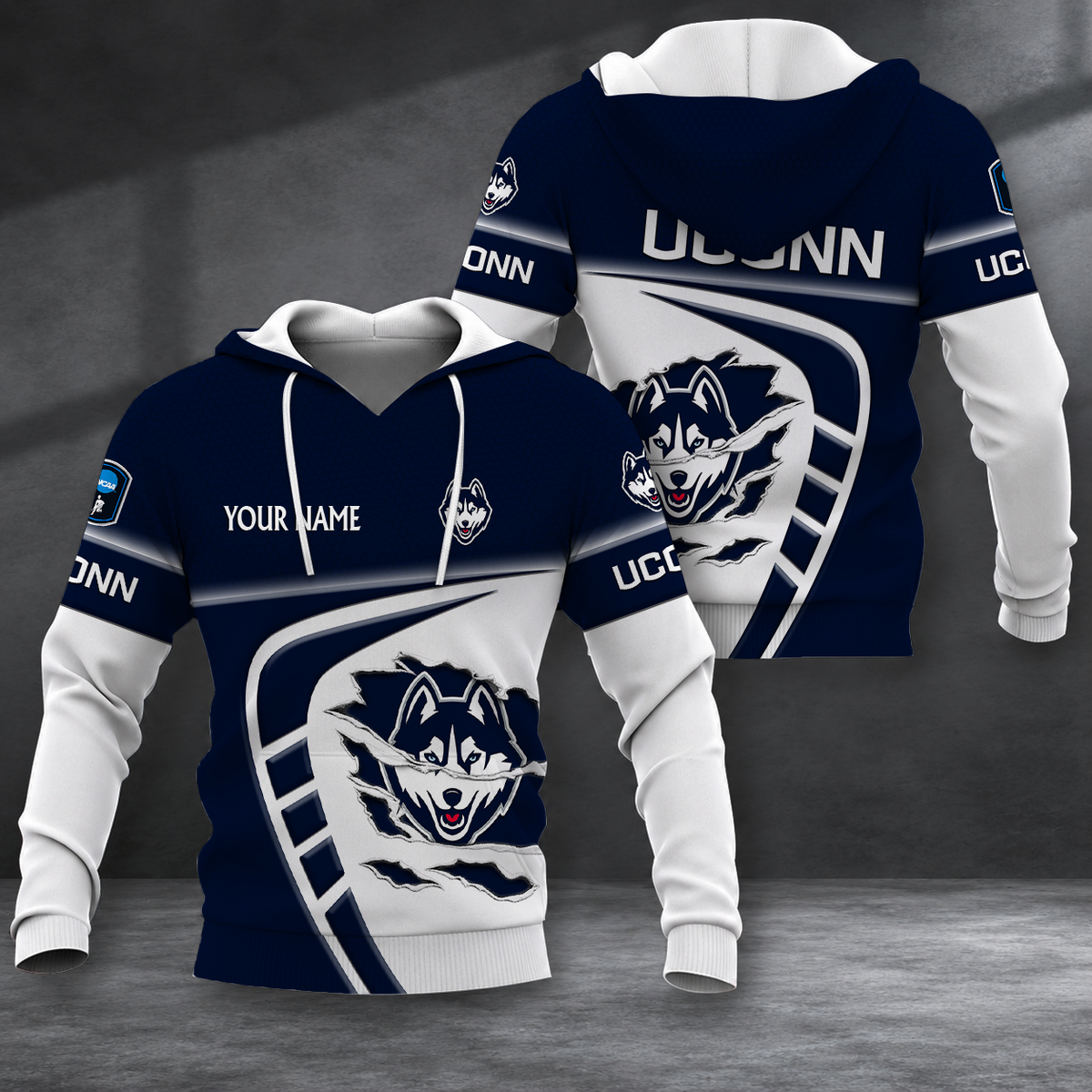 LIMITED EDITION - NEW CUSTOMIZED NCAA CFH07 UCH UCONN HUSKIES HOODIE, ZIP HOODIE, T-SHIRT, POLO SHIRT, ZIP POLO SHIRT & SWEATSHIRT
