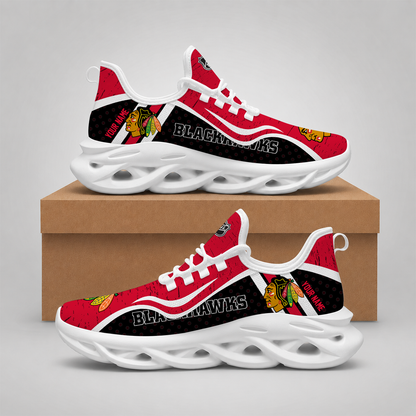 LIMITED EDITION - NEW CUSTOMIZED NHL08 CBH CHICAGO BLACKHAWKS CLUNKY SNEAKERS