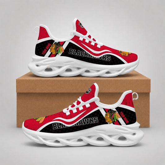 LIMITED EDITION - NEW CUSTOMIZED NHL08 CBH CHICAGO BLACKHAWKS CLUNKY SNEAKERS