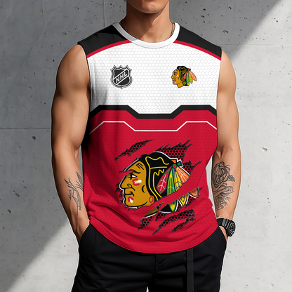 LIMITED EDITION - NEW CUSTOMIZED NHL08 CBH CHICAGO BLACKHAWKS MEN'S GYM SHIRT
