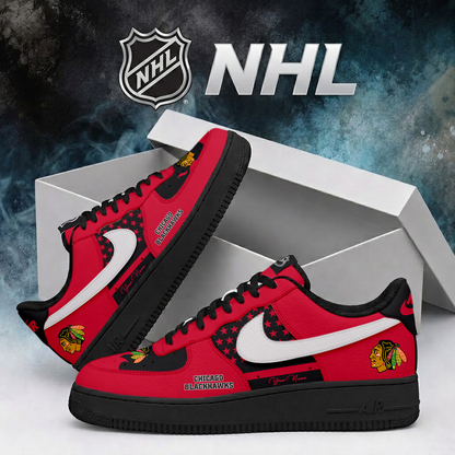 LIMITED EDITION - NEW CUSTOMIZED NHL08 CBH CHICAGO BLACKHAWKS AF1 SHOES