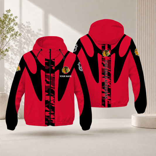 LIMITED EDITION - NEW CUSTOMIZED NHL08 CBH CHICAGO BLACKHAWKS WINDBREAKER JACKET