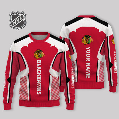 FINAL SALE - NEW CUSTOMIZED NHL08 CBH CHICAGO BLACKHAWKS UGLY SWEATER