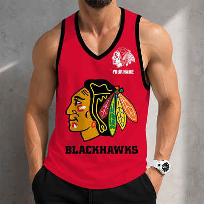 VIRAL EDITION - NEW CUSTOMIZED NHL08 CBH CHICAGO BLACKHAWKS MEN'S TANK TOP