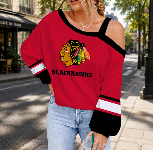 FINAL SALE - NEW CUSTOMIZED NHL08 CBH CHICAGO BLACKHAWKS DROP SHOULDER SWEATSHIRT