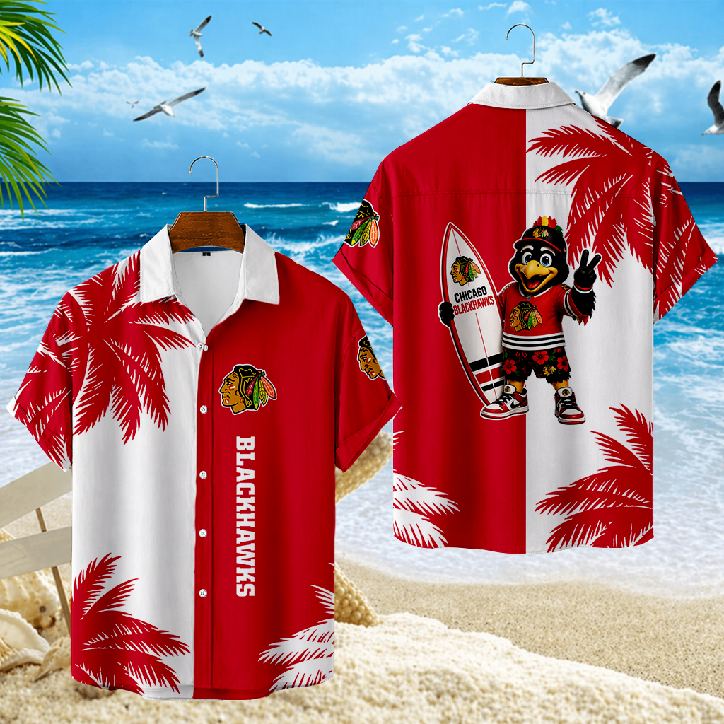 LIMITED EDITION - NEW CUSTOMIZED NHL08 CBH CHICAGO BLACKHAWKS UNISEX HAWAIIAN SHIRT